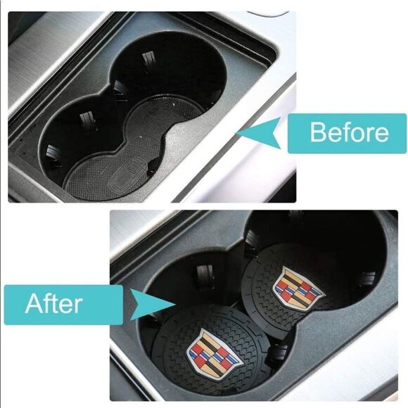 Cadillac Car Cup Holder Coasters set of 2 NWT - Picture 1 of 9